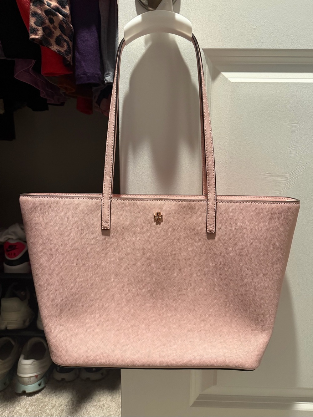 Tory Burch Blush Pink Saffiano Leather Tote - Picture 1 of 10